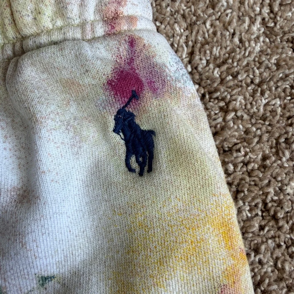 Polo Ralph Lauren Multicolor Paint Splatter Print Terry Jogger Sweatpants Small